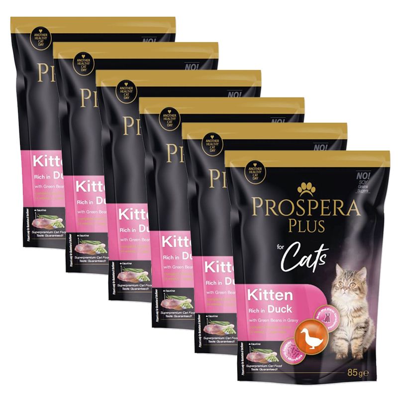 Prospera Plus Kitten Duck & Green Beans konzerva 6 x 85 g