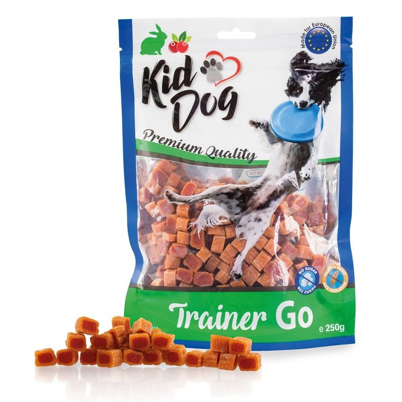 Kid Dog Trainer Go mini kocke s zecem i brusnicama 250 g