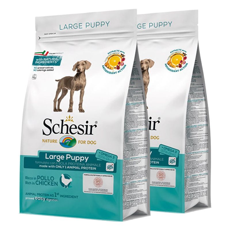 Schesir dog Large Puppy - Piletina s rižom 2 x 12 kg