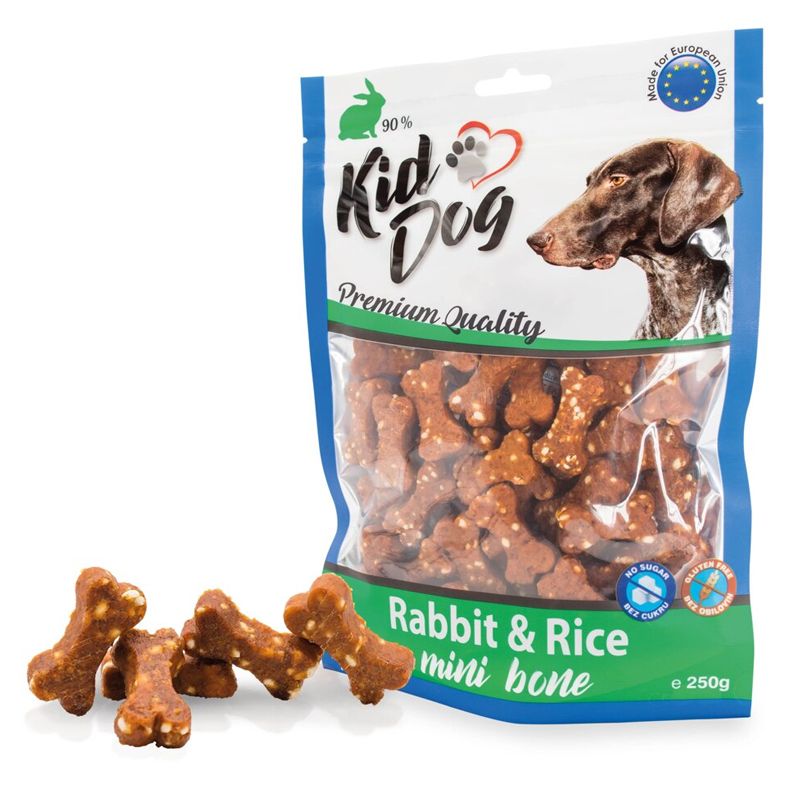 Kid Dog Mini kostići z mesom z kunića i rižom 250 g