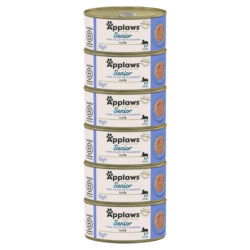 Applaws Konzerva za mačke Senior tuna i sardine u želeu 6 x 70 g