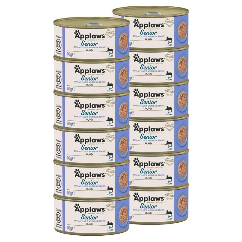 Applaws Konzerva za mačke Senior tuna i sardine u želeu 12 x 70 g