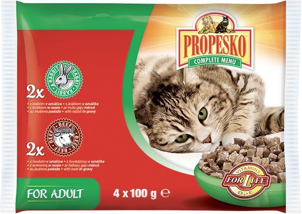Propesko Cat Adult Kapsica govedina/zec 4 x 100 g