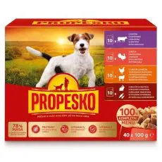 Propesko Dog vrećica goveđa/tur&scaron;ka/piletina-jagnjetina/zec-&scaron;argarepa u umaku 40 x 100 g