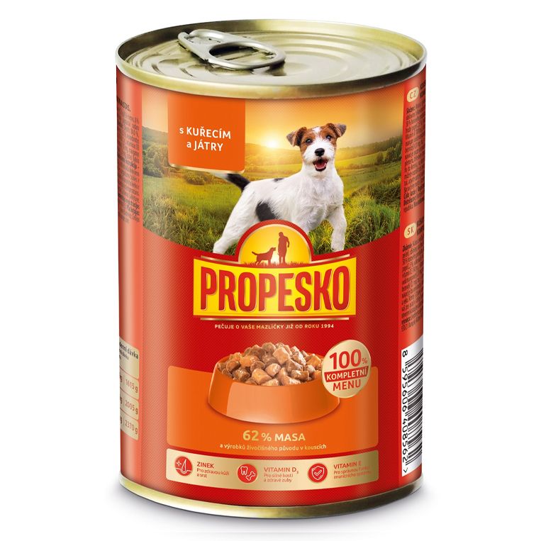 Propesko Dog Konzerva piletina-jetra u umaku 415 g