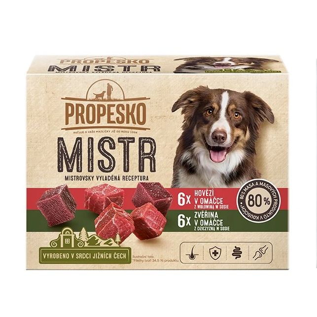 Propesko MISTR Dog vrećica govedina/divljač u umaku 12 x 85 g