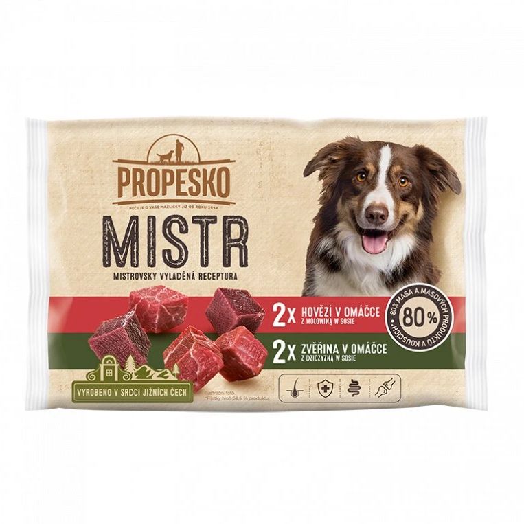 Propesko MISTR Dog vrećica govedina/divljač u umaku 4 x 85 g