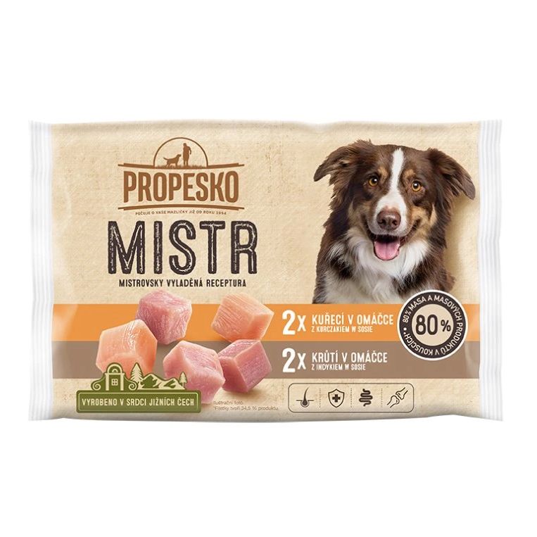 Propesko MISTR Dog vrećica piletina/ćuretina u umaku 4 x 85 g