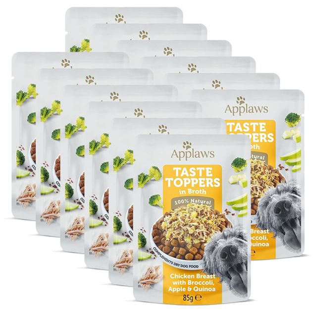 Applaws Dog Taste Toppers in Broth pileća prsa, brokula, jabuka, kvinoja 12 x 85 g