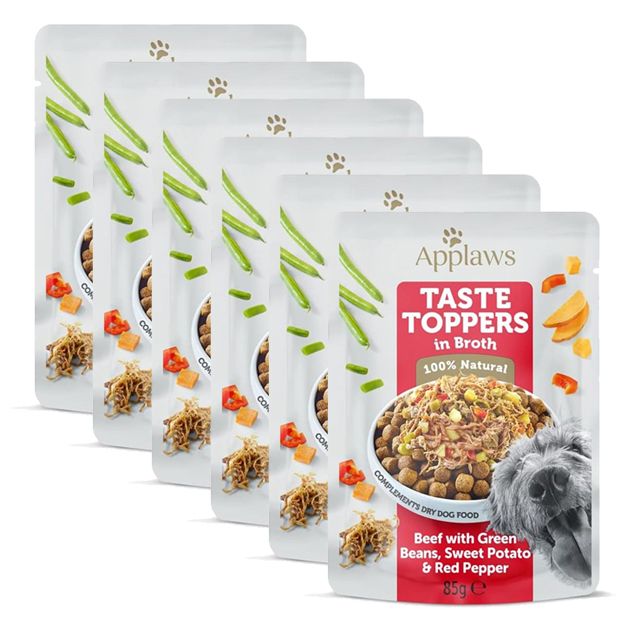 Applaws Dog Taste Toppers in Broth govedina, grah, batat i paprika 6 x 85 g