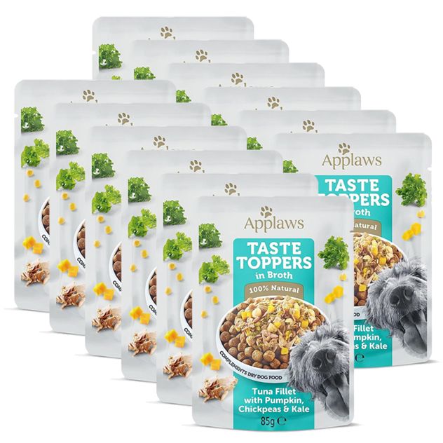 Applaws Dog Taste Toppers in Broth tuna, bundeva, slanutak i kelj 12 x 85 g
