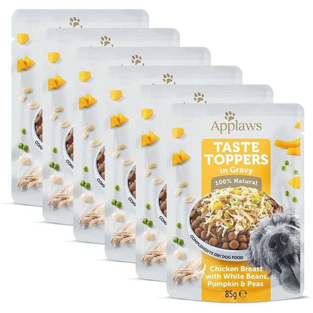 Applaws Dog Taste Toppers in Gravy piletina, grah, bundeva i grašak 6 x 85 g