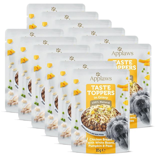 Applaws Dog Taste Toppers in Gravy piletina, grah, bundeva i grašak 12 x 85 g