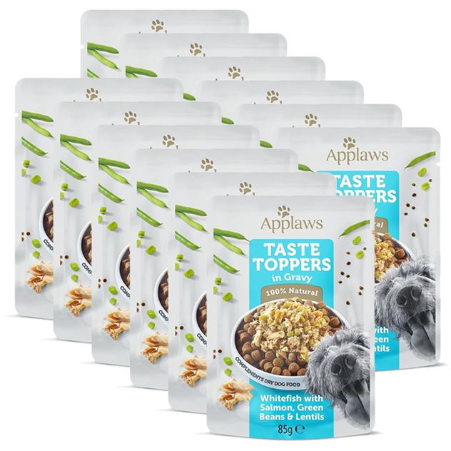 Applaws Dog Taste Toppers in Gravy bijela riba, losos, grah i leća 12 x 85 g