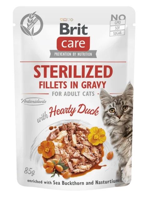 BRIT Care Cat Sterilized Fillets in Gravy with Hearty Duck 85 g