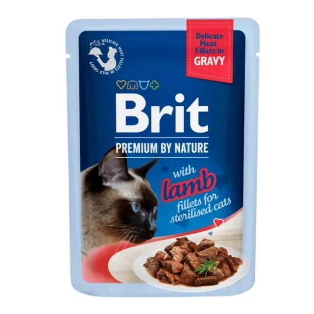 BRIT Premium Cat Delicate Fillets in Gravy with Lamb for Sterilised 85 g