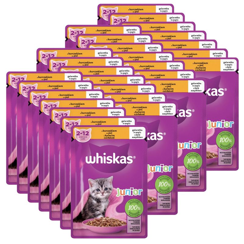 Whiskas vrećica Junior s piletinom u želeu 28 x 85 g