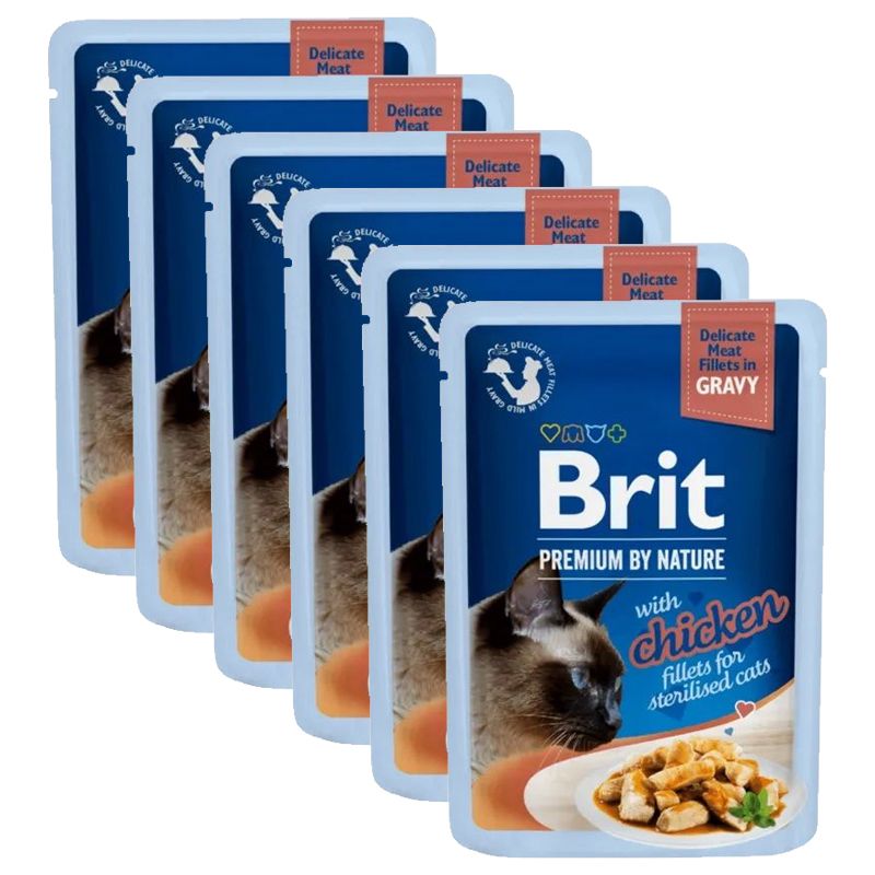 BRIT Premium Cat Delicate Fillets in Gravy with Chicken for Sterilised 6 x 85 g