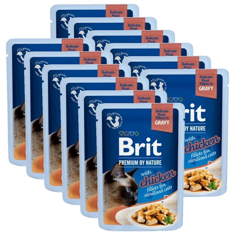 BRIT Premium Cat Delicate Fillets in Gravy with Chicken for Sterilised 12 x 85 g