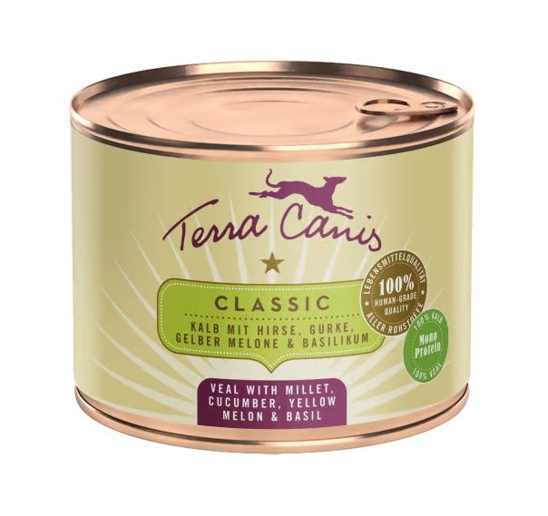 Terra Canis Veal with millet, cucumber, yellow melon & basil 200 g