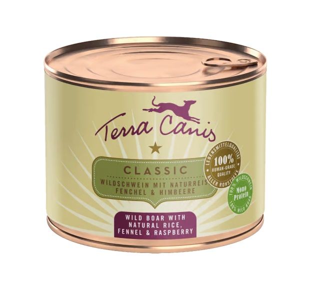 Terra Canis Wild Boar with natural rice, fennel & raspberry 200 g