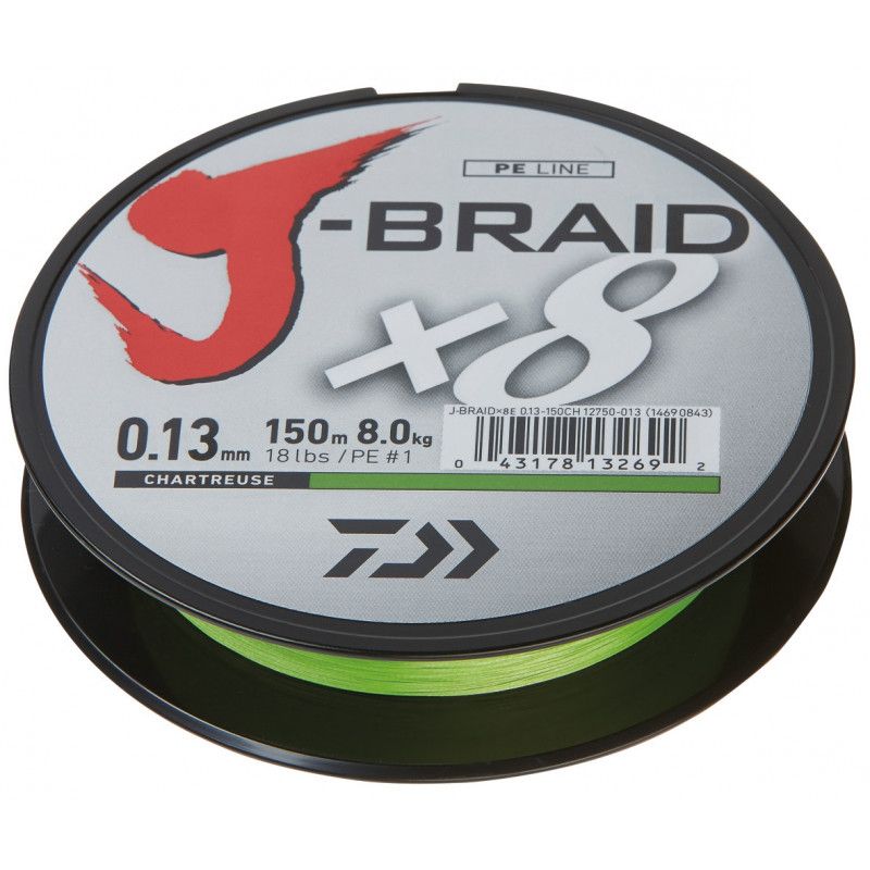 Daiwa J-Braid X8 0.16mm-150m chartreuse