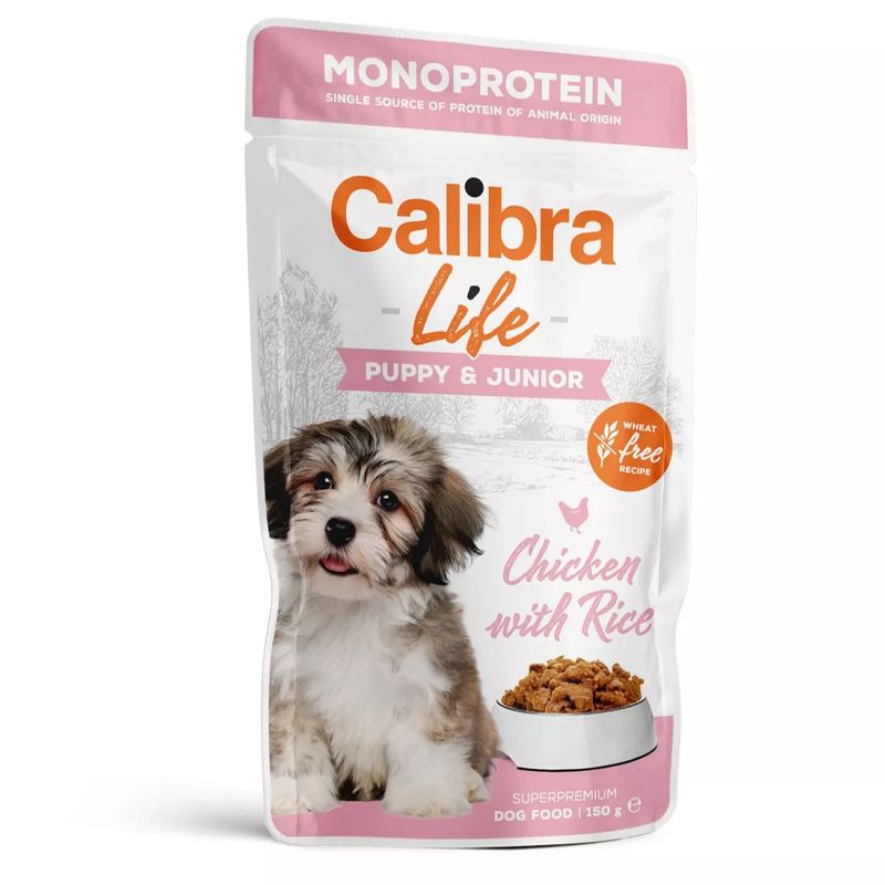 Calibra Dog Life Puppy & Junior Chicken with Rice konzerva 150 g