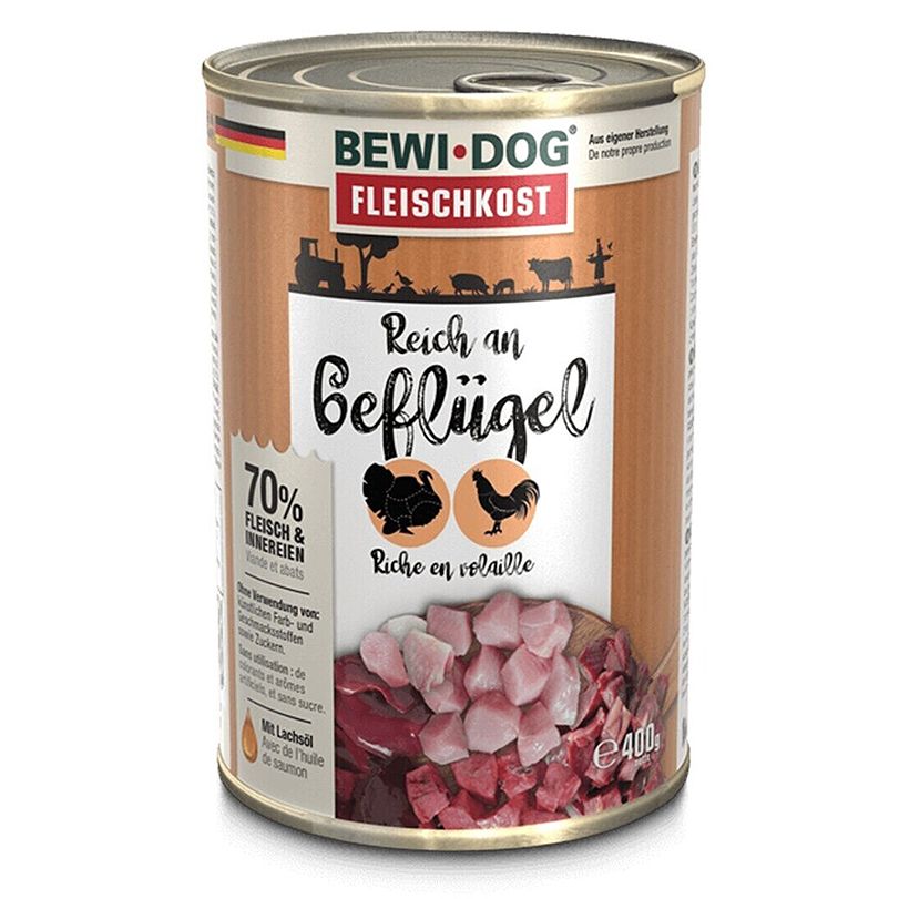 BEWI DOG konzerva – Piletina, 400g