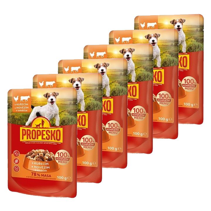 Propesko Dog vrećica piletina-govedina u umaku 6 x 100 g