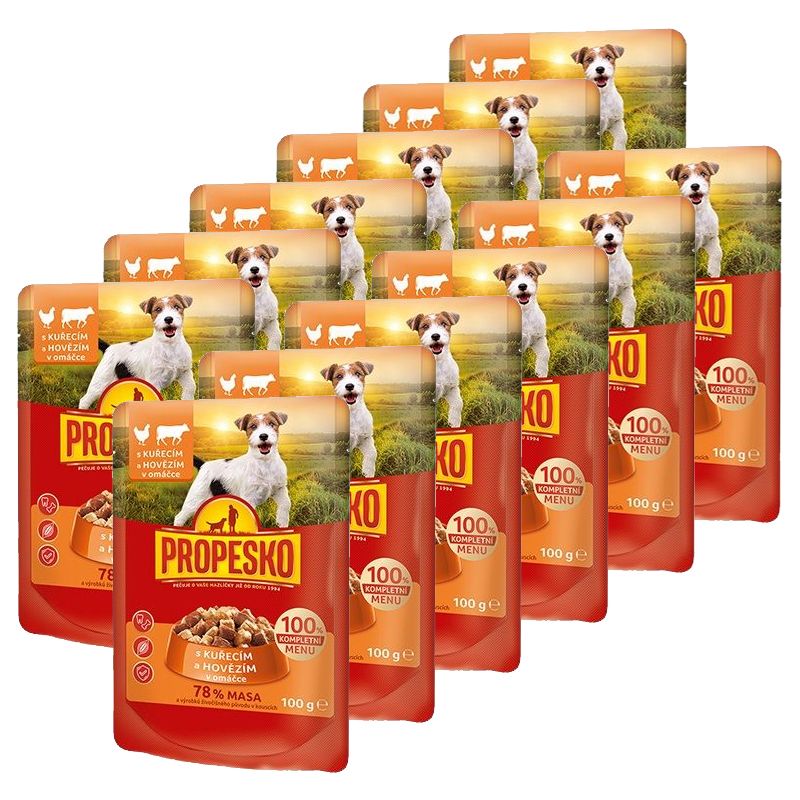Propesko Dog vrećica piletina-govedina u umaku 12 x 100 g