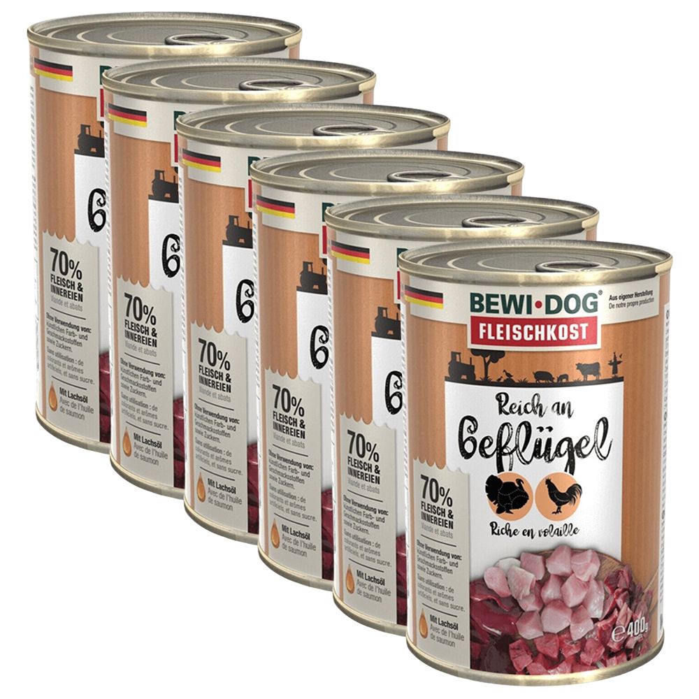 BEWI DOG konzerva – Piletina, 6 x 400g