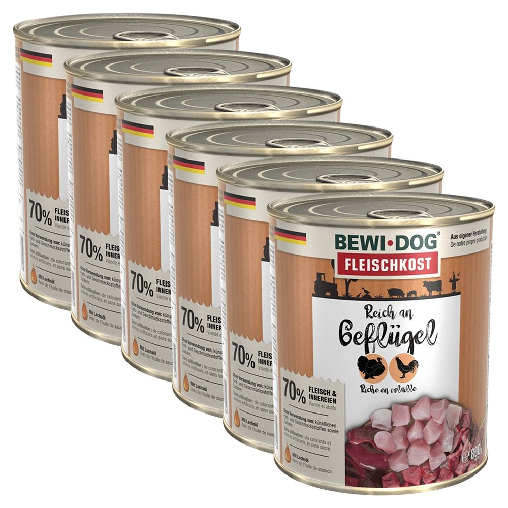 BEWI DOG konzerva – Piletina, 6 x 800g