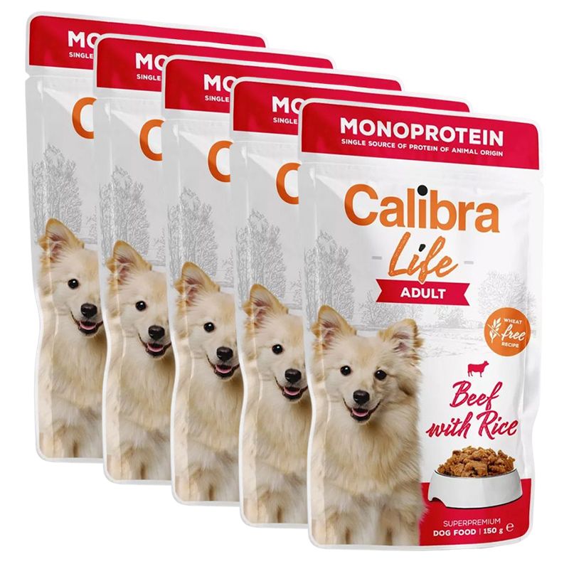 Calibra Dog Life Adult Beef with Rice konzerva 5 x 150 g