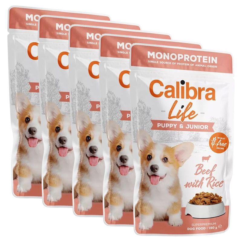 Calibra Dog Life Puppy & Junior Beef with Rice vrećica 5 x 150 g