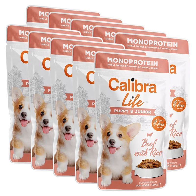 Calibra Dog Life Puppy & Junior Beef with Rice konzerva 10 x 150 g