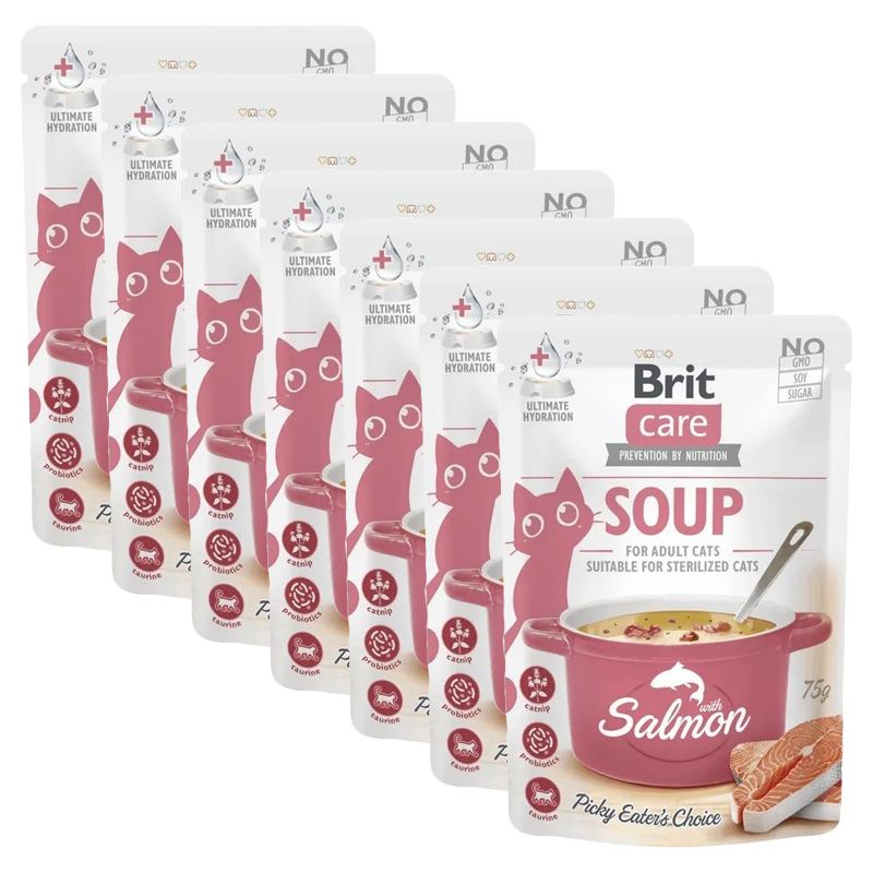 Brit Care Cat Soup with Salmon 7 x 75 g