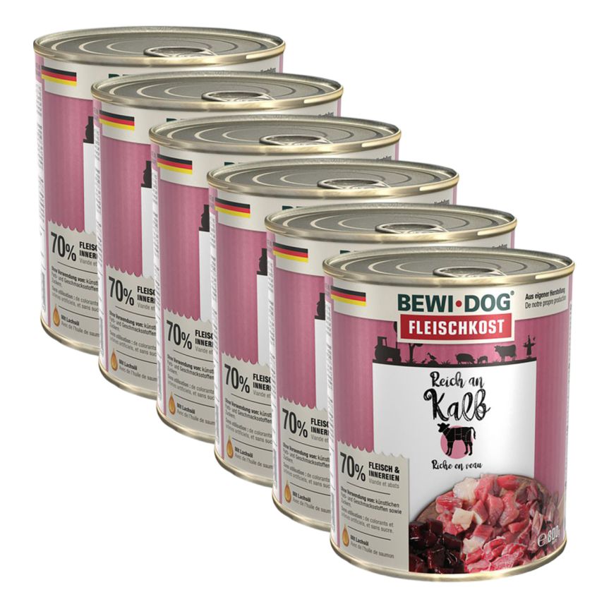 BEWI DOG konzerva – Teleće meso, 6 x 800g