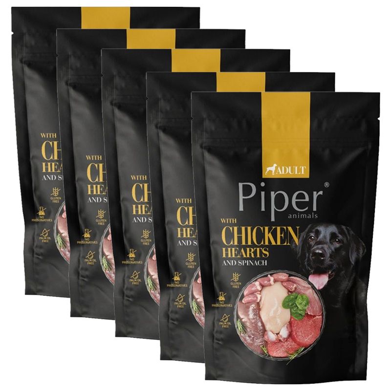 Konzerva Piper Adult s pilećim srcima i špinatom 5 x 500 g