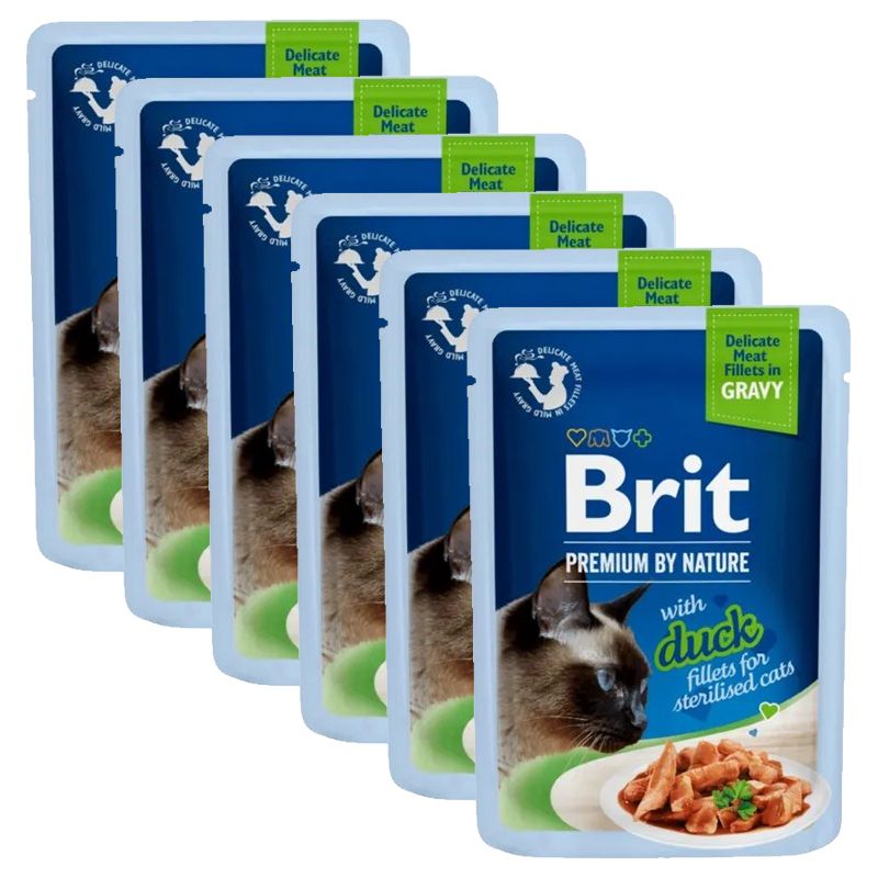 BRIT Premium Cat Delicate Fillets in Gravy with Duck for Sterilised 6 x 85 g