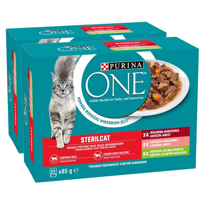 PURINA ONE STERILCAT govedina, losos i puretina u umaku 24 x 85 g