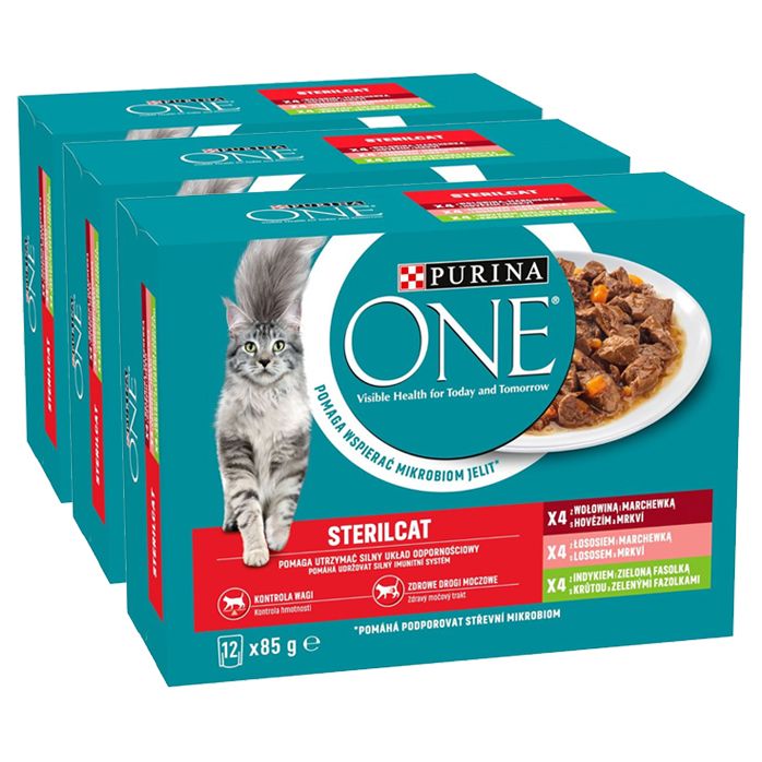 PURINA ONE STERILCAT govedina, losos i puretina u umaku 36 x 85 g