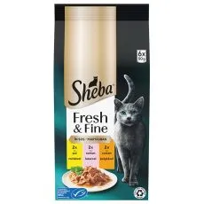 Sheba Fresh & Fine konzervi za mačke, piletina, puretina i losos 6 x 50 g