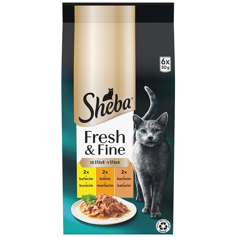 Sheba Fresh & Fine vrećice za mačke, piletina, puretina i patka 6 x 50 g