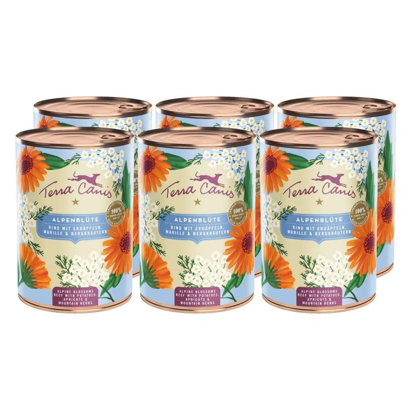 Terra Canis Alpine Blossoms - Beef with potato, apricot & mountain herbs 6 x 400 g