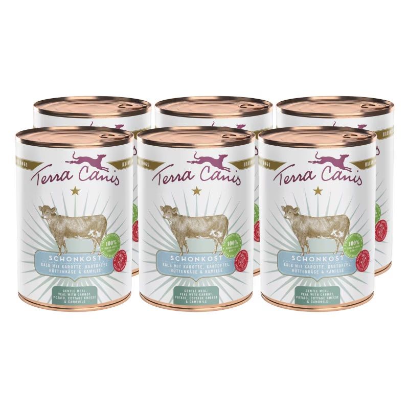 Terra Canis Gentle Meal Veal with carrot, potato, cottage cheese & camomile 6 x 400 g