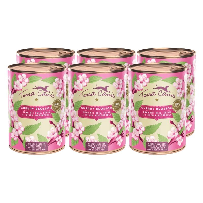 Terra Canis Cherry Blossom - Chicken with rice, sesame seeds & fine cherry puree 6 x 400 g