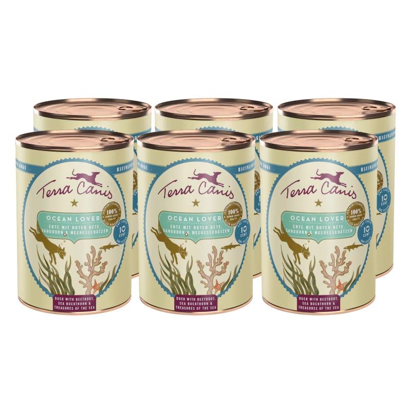Terra Canis Ocean Lover - Duck with beetroot, sea buckthorn and treasures of the sea 6 x 400 g