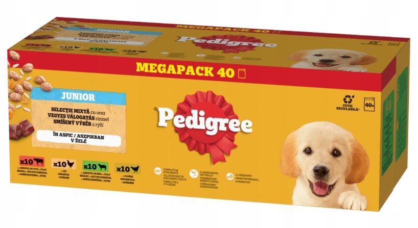 Pedigree Junior konzerva mješoviti izbor s rižom u želeu 40 x 100 g