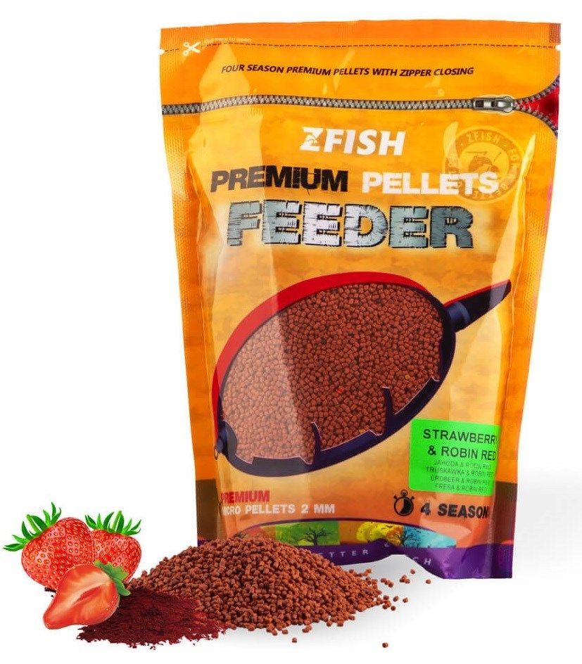 ZFISH Micro Method Feeder Pellets STRAWBERRY & ROBIN RED 2 mm / 700 g