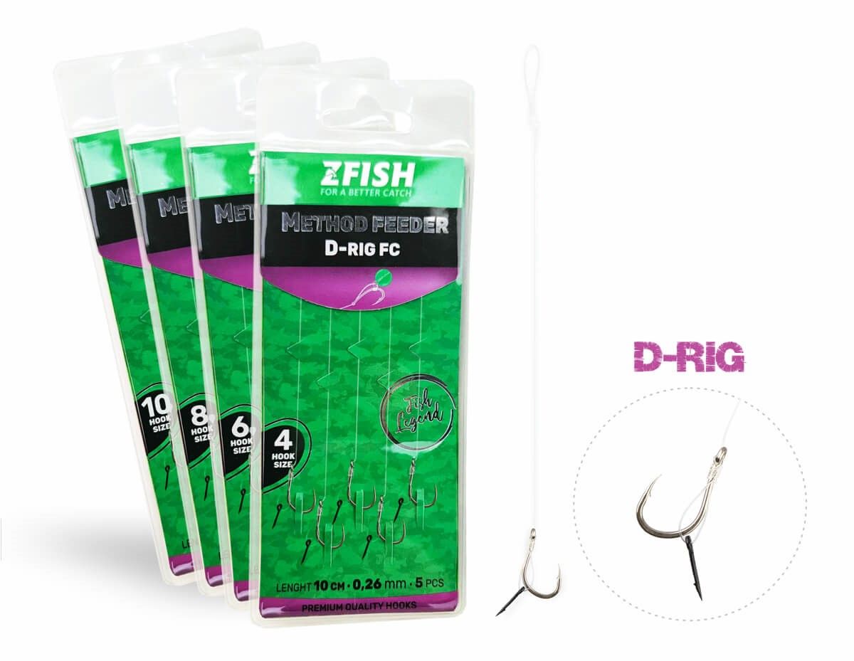 ZFISH Method Feeder D-Rig Fluorocarbon 10 cm / velicina 6